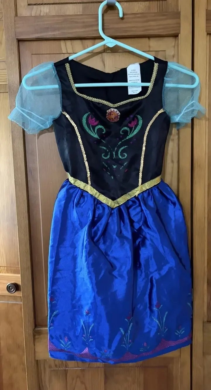 Disney Girls Anna Frozen Princess Dress Size 4-6x